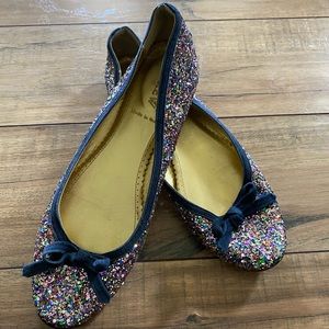 J. Crew Sparkle Multicolor Ballet Flats Size 7